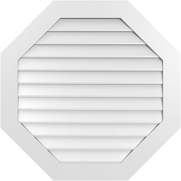 Ekena Millwork Octagonal Surface Mount PVC Gable Vent: Non-Functional, w/ 3-1/2"W x 1"P Standard Frame, 36"W x 36"H GVPOC36X3601SN - main
